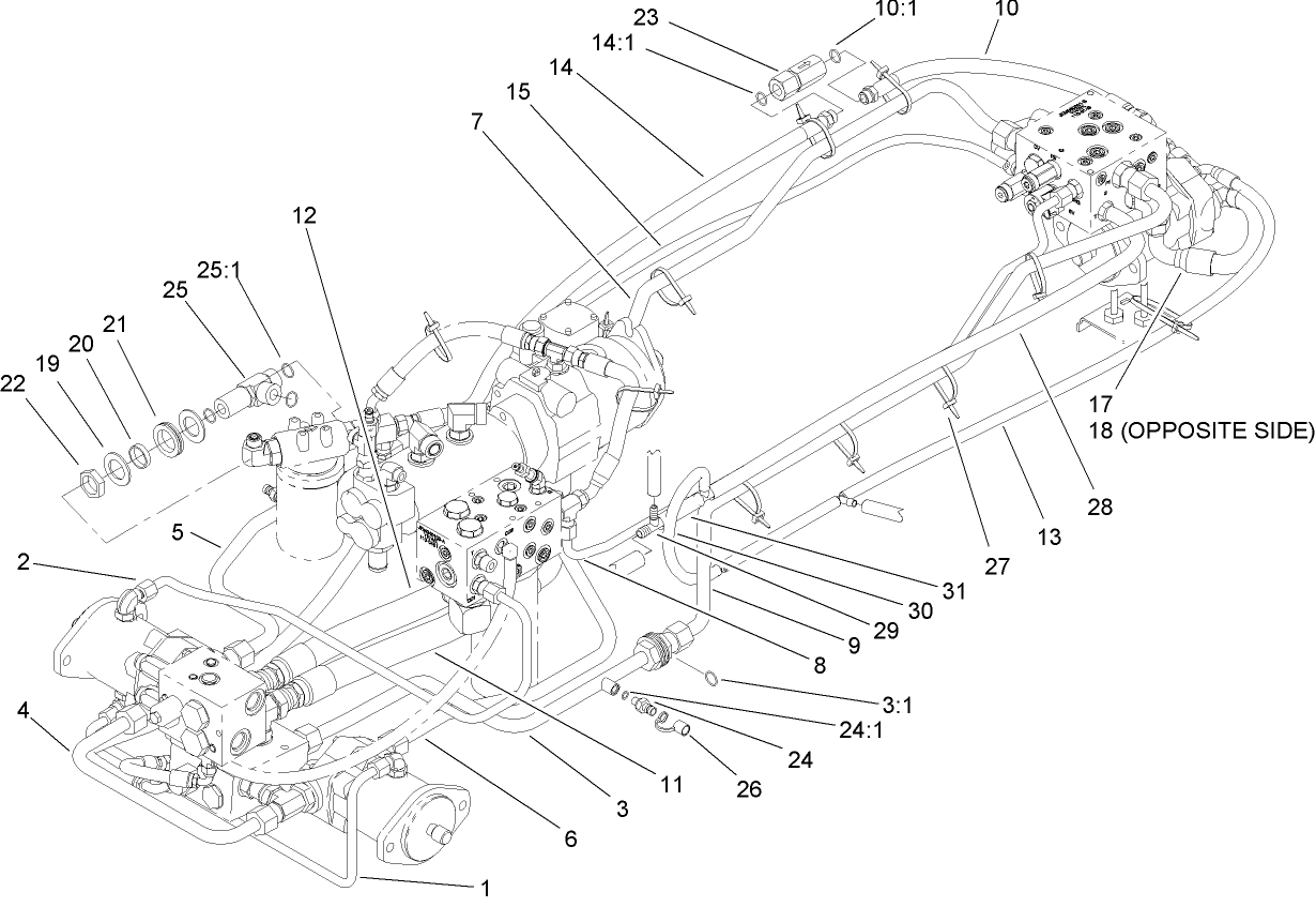 Traction Hydraulic Plumbing Assembly