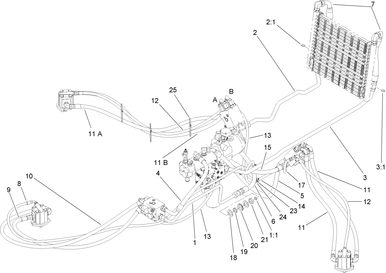 Power-Take-Off Hydraulic Plumbing Assembly