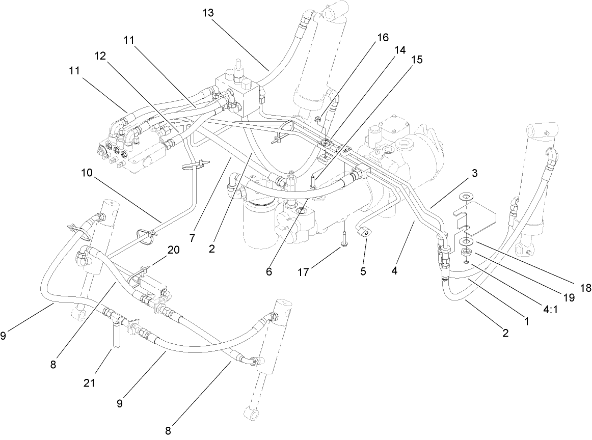 Lift Arm Hydraulic Plumbing Assembly