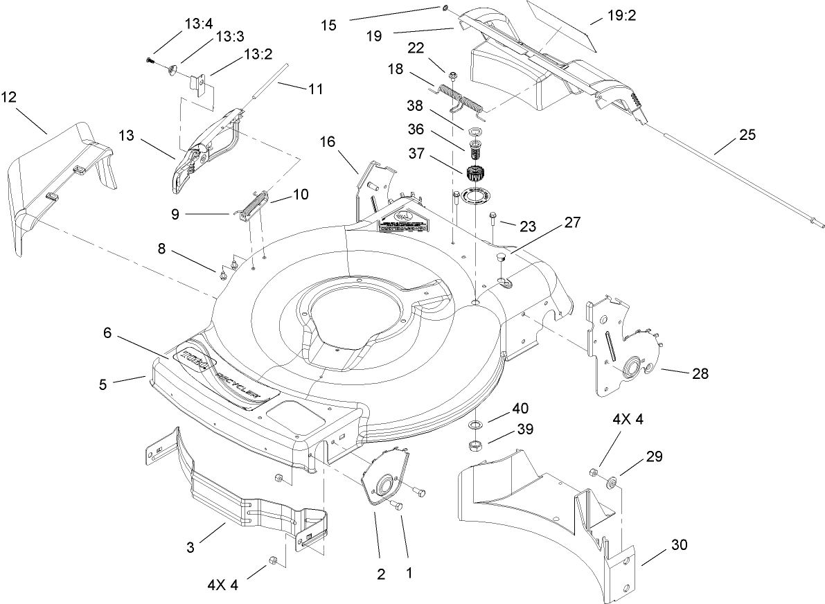 Deck, Side Chute and Rear Door Assembly