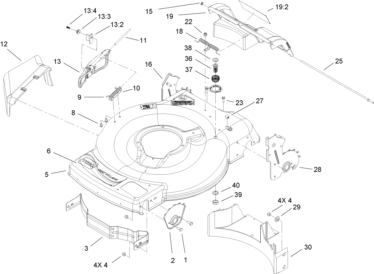 Deck, Side Chute and Rear Door Assembly