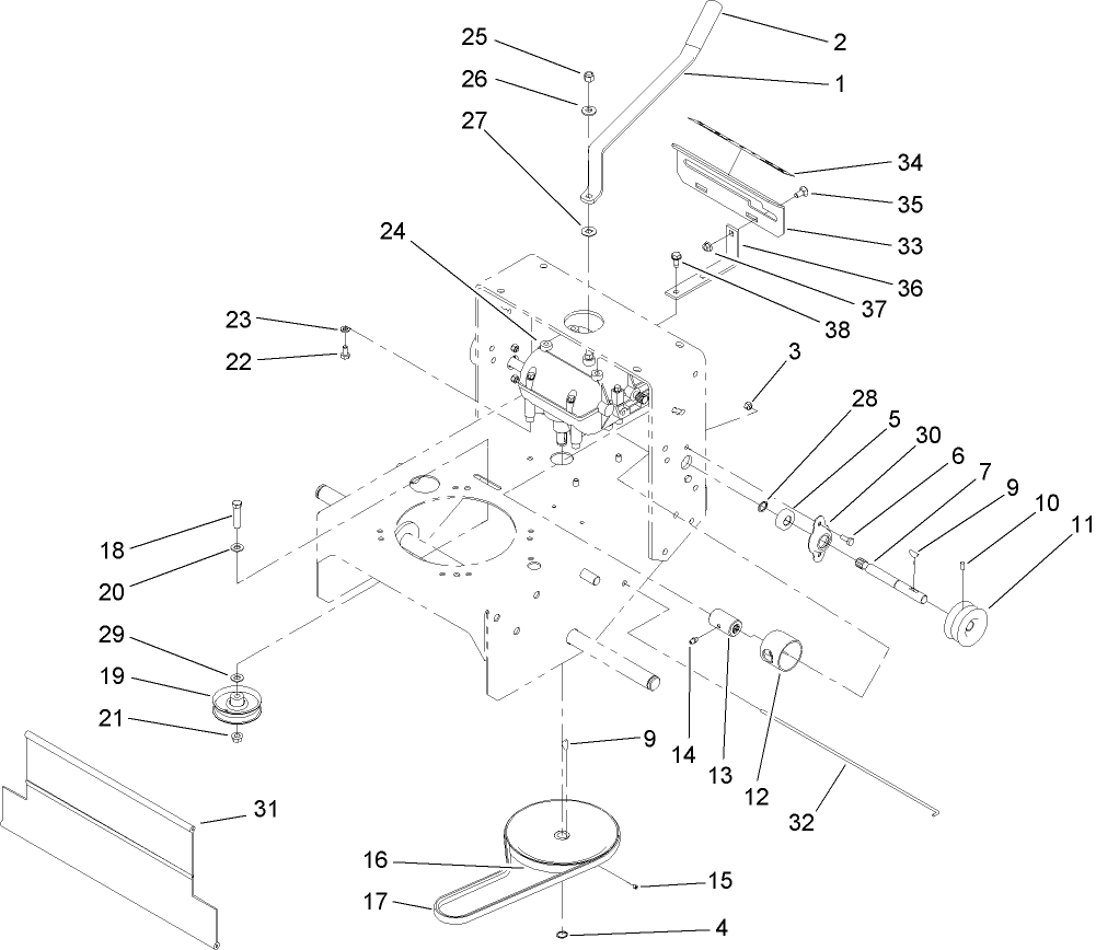 Transmission and Idler Pulley Assembly