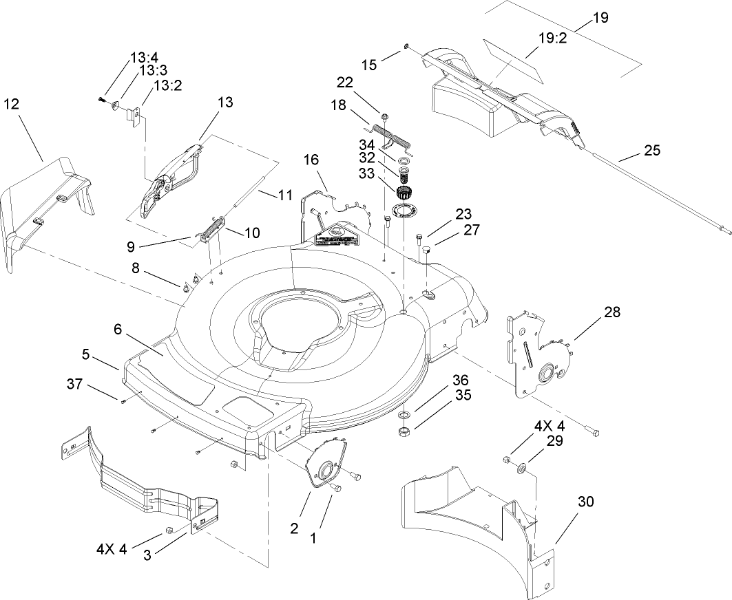 Deck, Side Chute and Rear Door Assembly