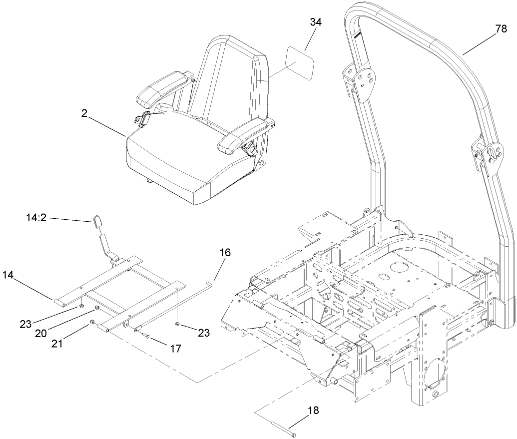 Seat and Rool-Over Protection System Assembly