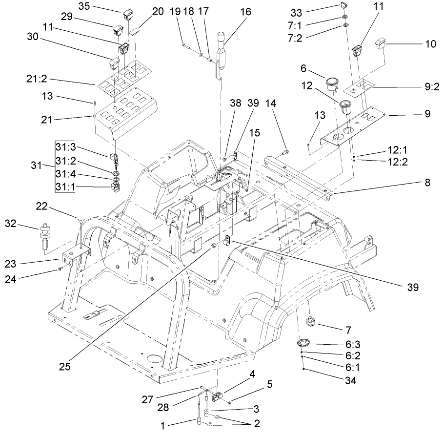Parking Brake and Console Assembly