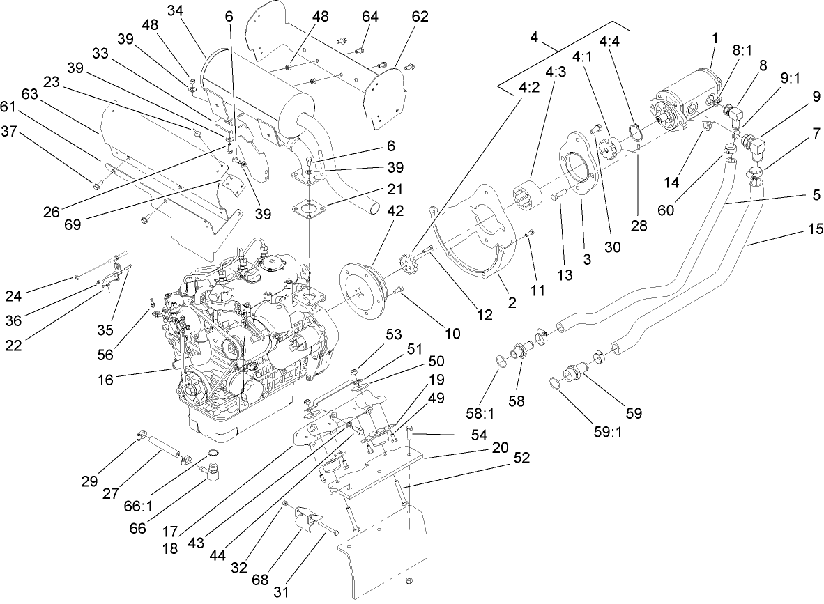 Engine and Pump Assembly