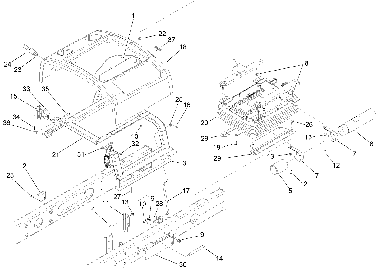 Seat Base and Suspension Assembly