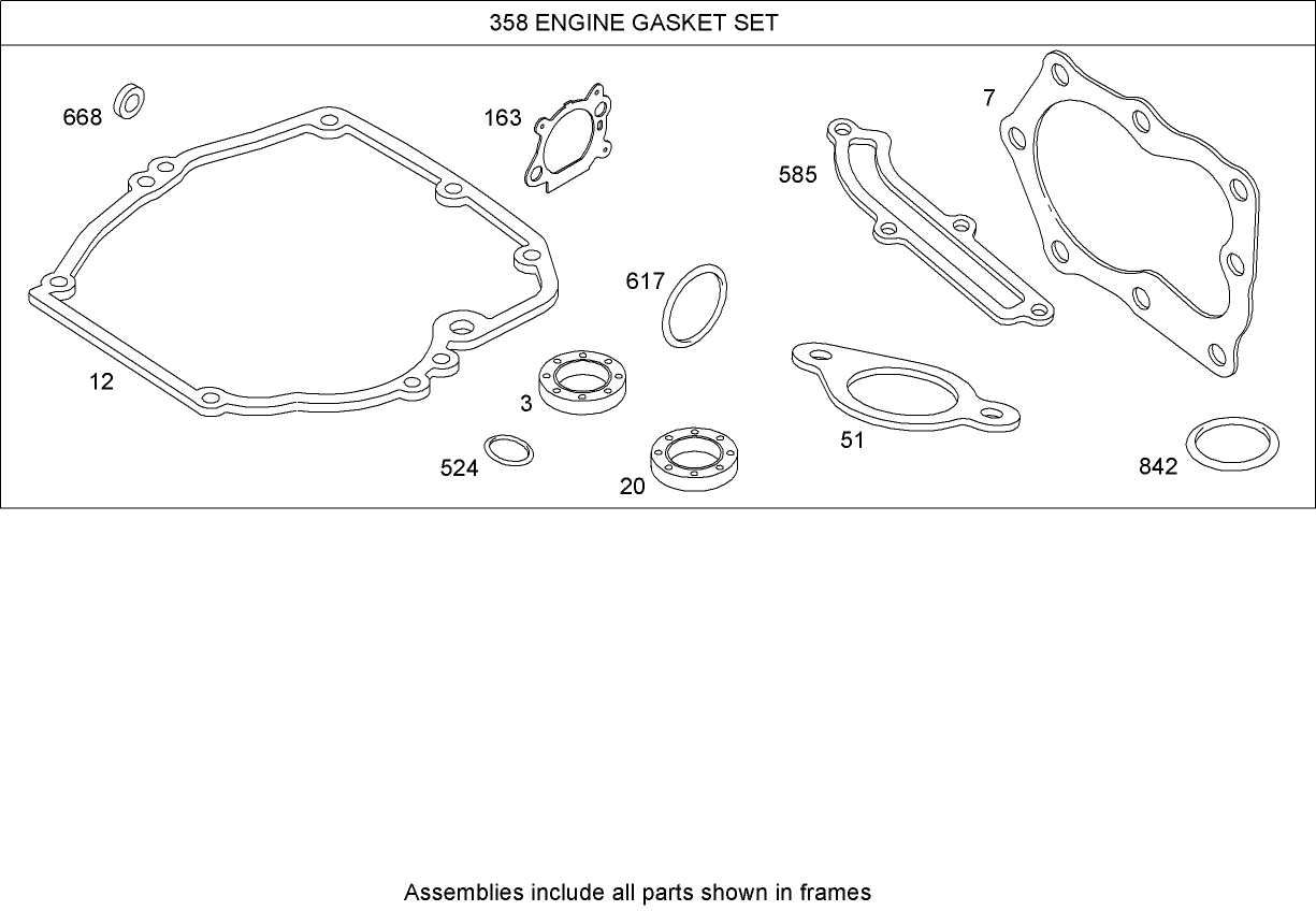 Gasket Kit  Briggs and Stratton 12H802-2040-B1