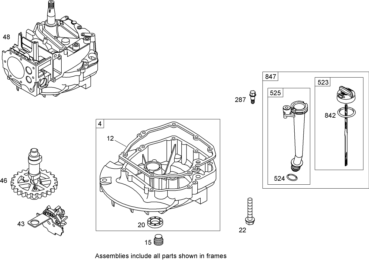 Crankcase Assembly  Briggs and Stratton 126T02-0206-E1