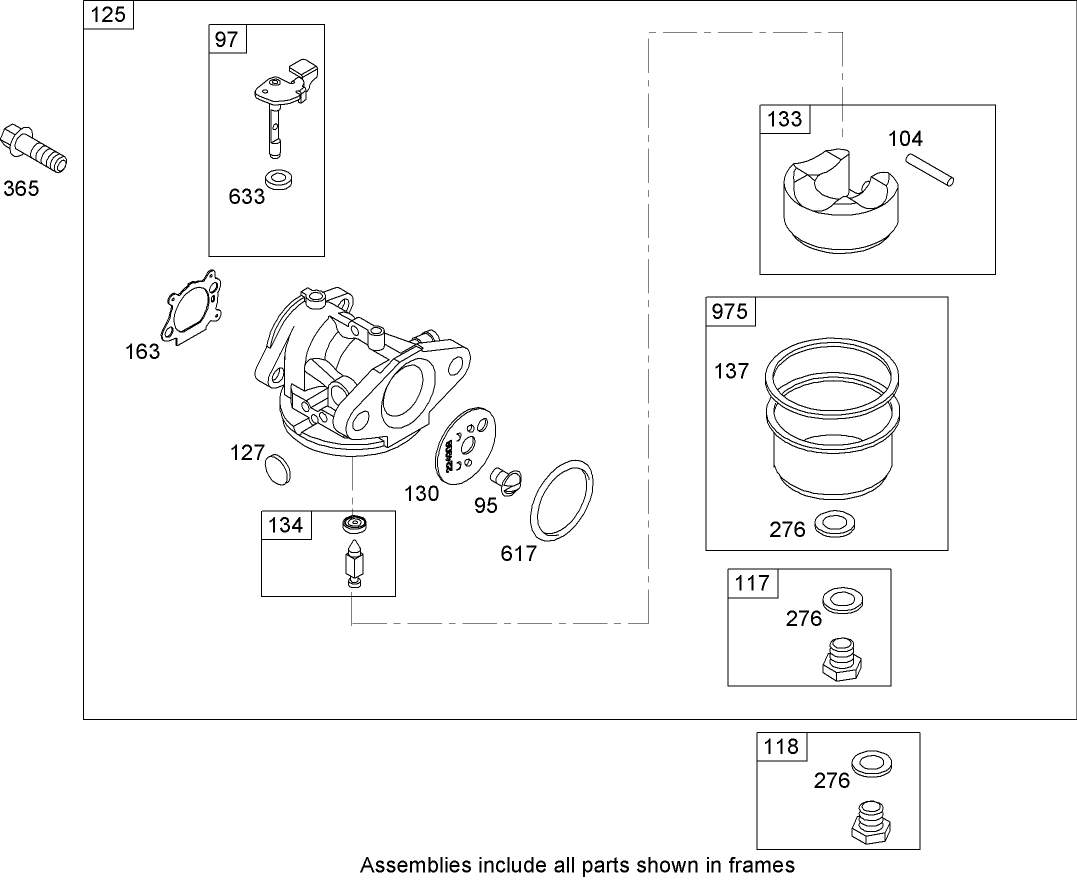 Carburetor Assembly  Briggs and Stratton 126T02-0206-E1