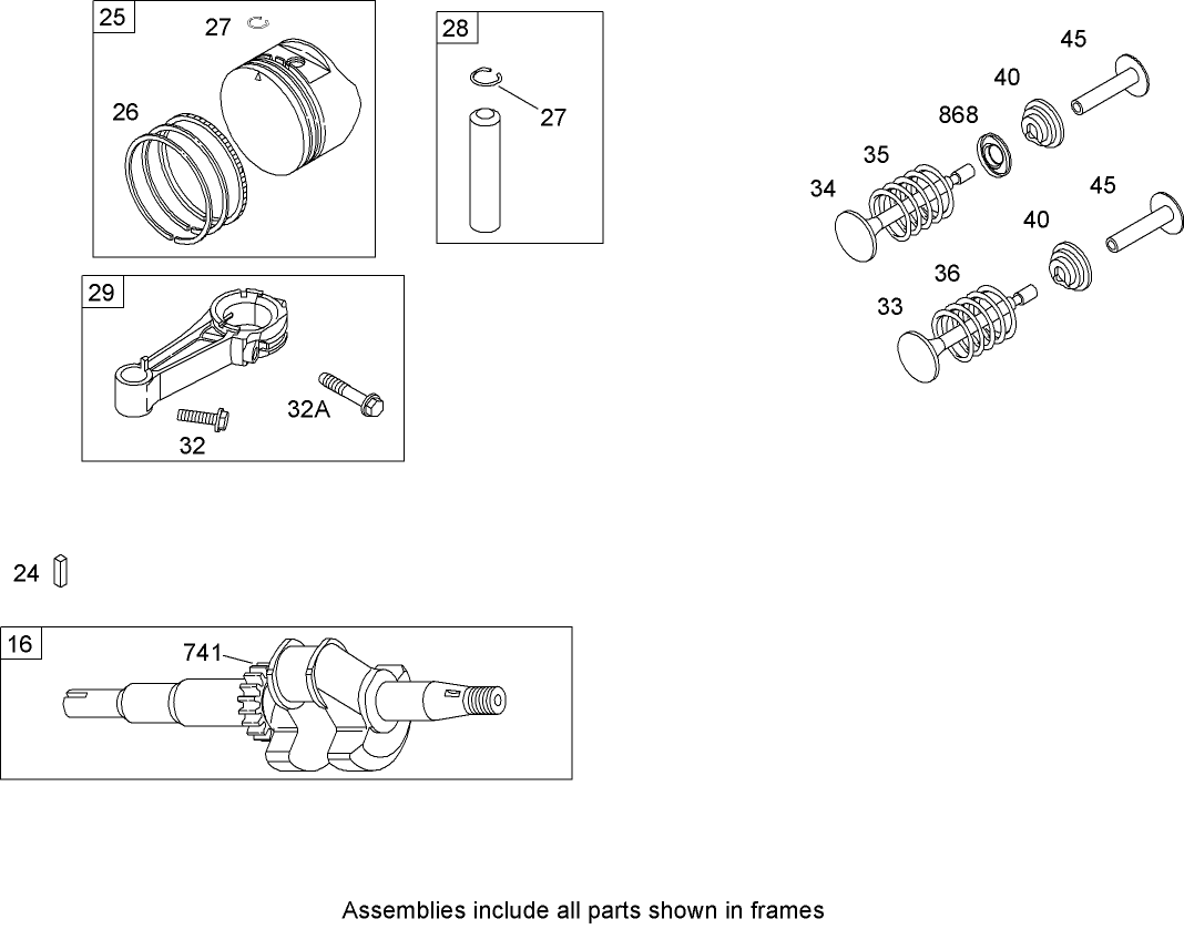 Crankshaft Assembly  Briggs and Stratton 126T07-0204-E1