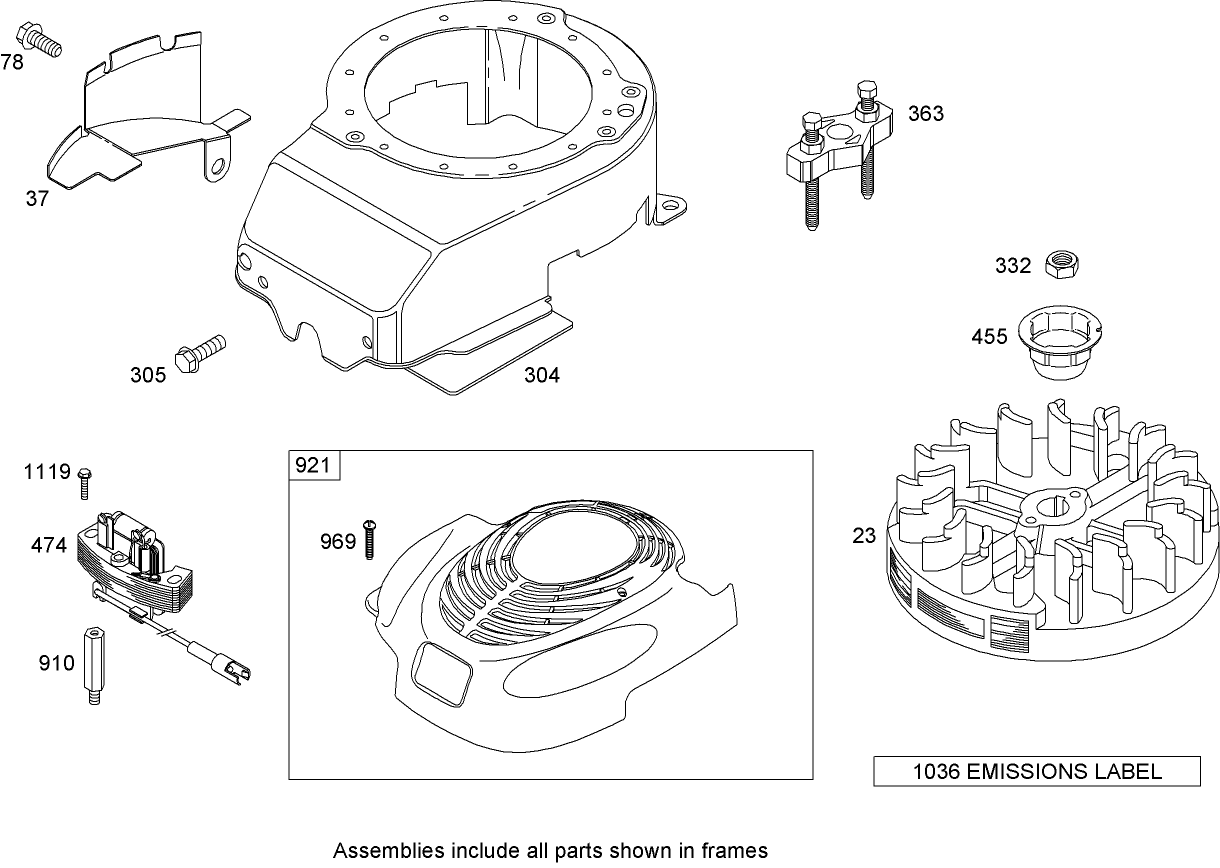Blower Housing Assembly  Briggs and Stratton 126T07-0204-E1