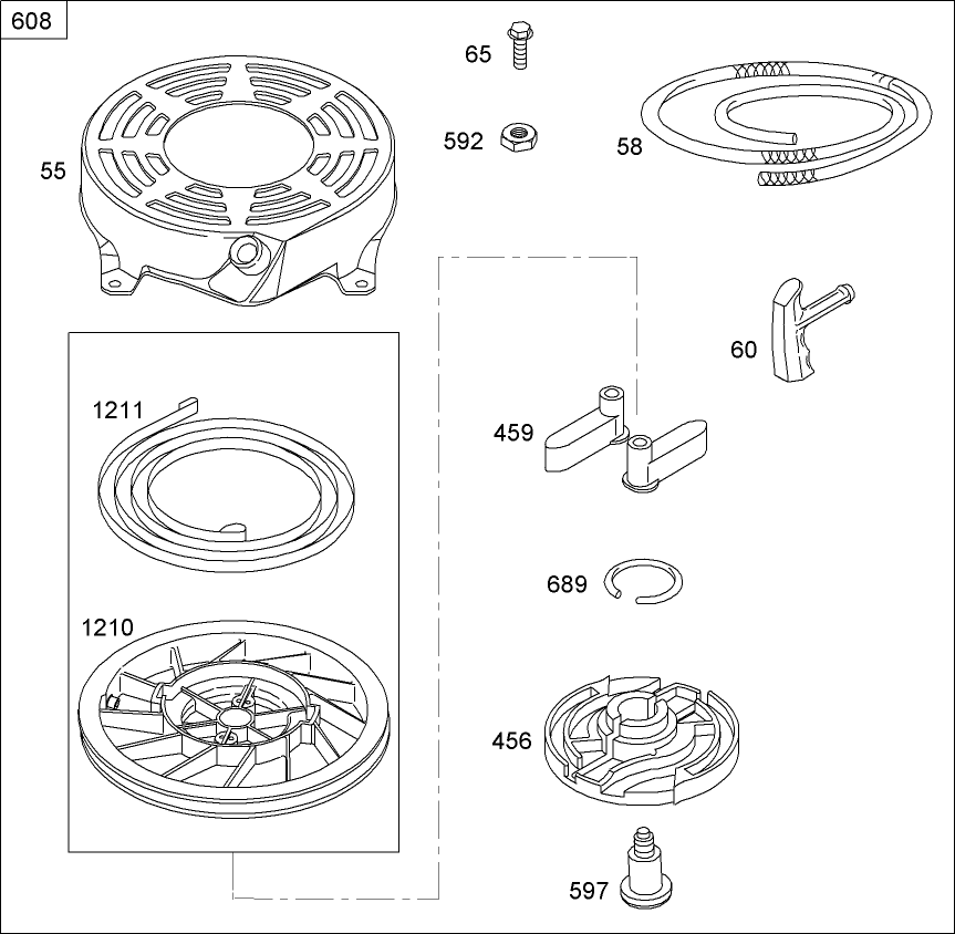 Starter Assembly  Briggs and Stratton 126T07-0204-E1