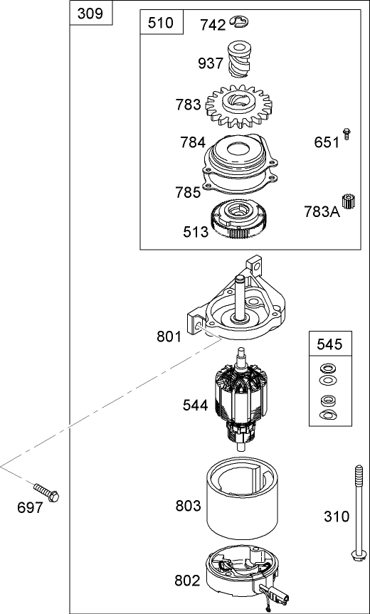 Electric Starter Assembly  Briggs and Stratton 126T07-0204-E1