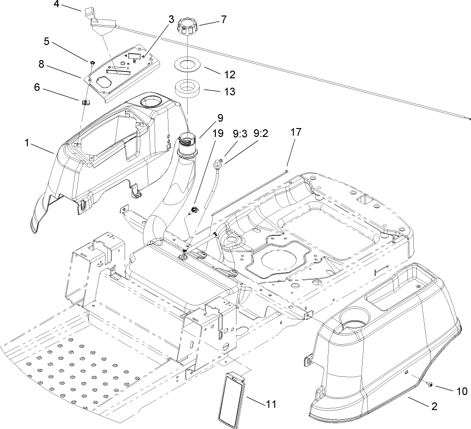 Styling and Fuel System Assembly