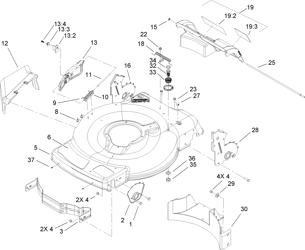 Deck, Side Chute and Rear Door Assembly