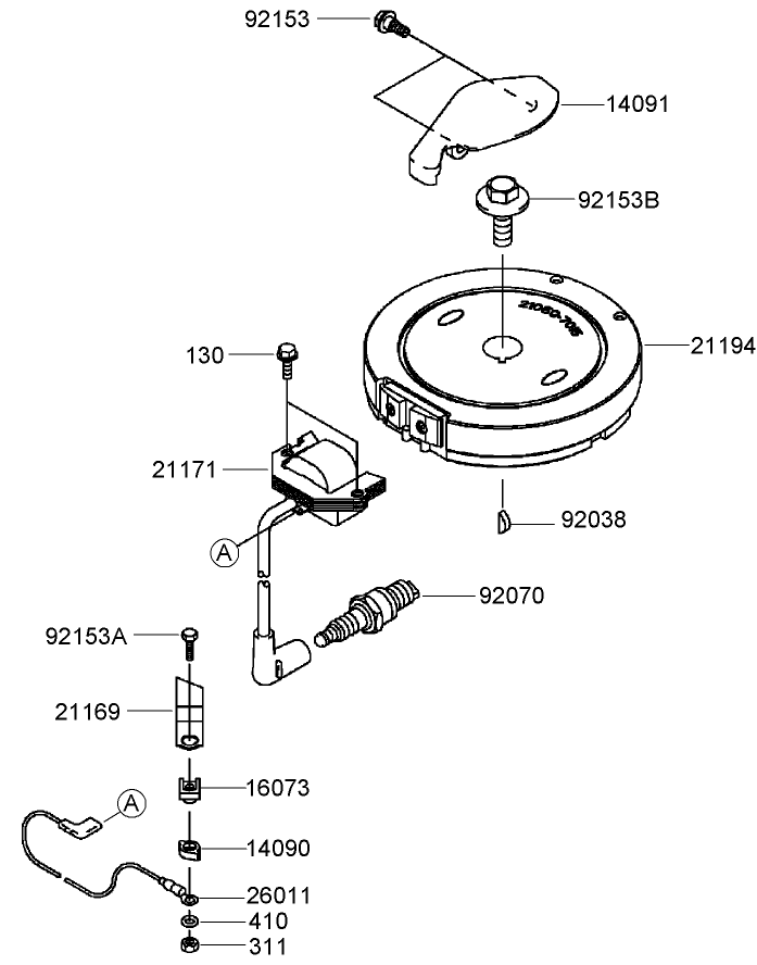 Electric Equipment Assembly Kawasaki FJ180V-AS31