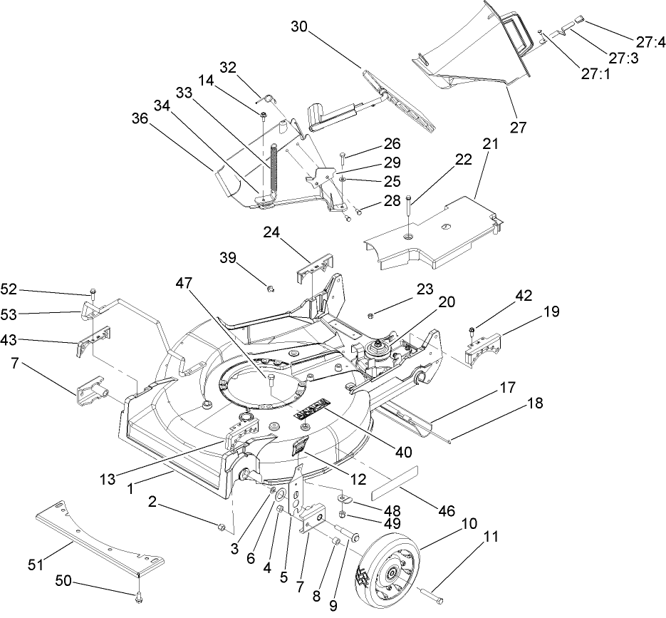Housing, Chute and Wheel Assembly
