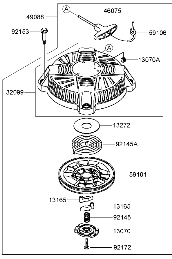 Starter Assembly Kawasaki FJ180V-AS31
