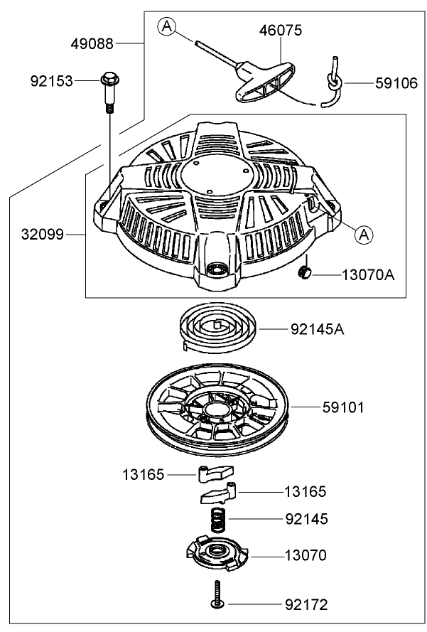 Starter Assembly Kawasaki FJ180V-AS30
