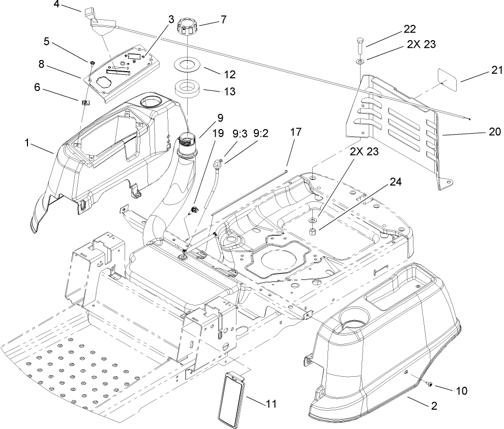 Styling and Fuel System Assembly