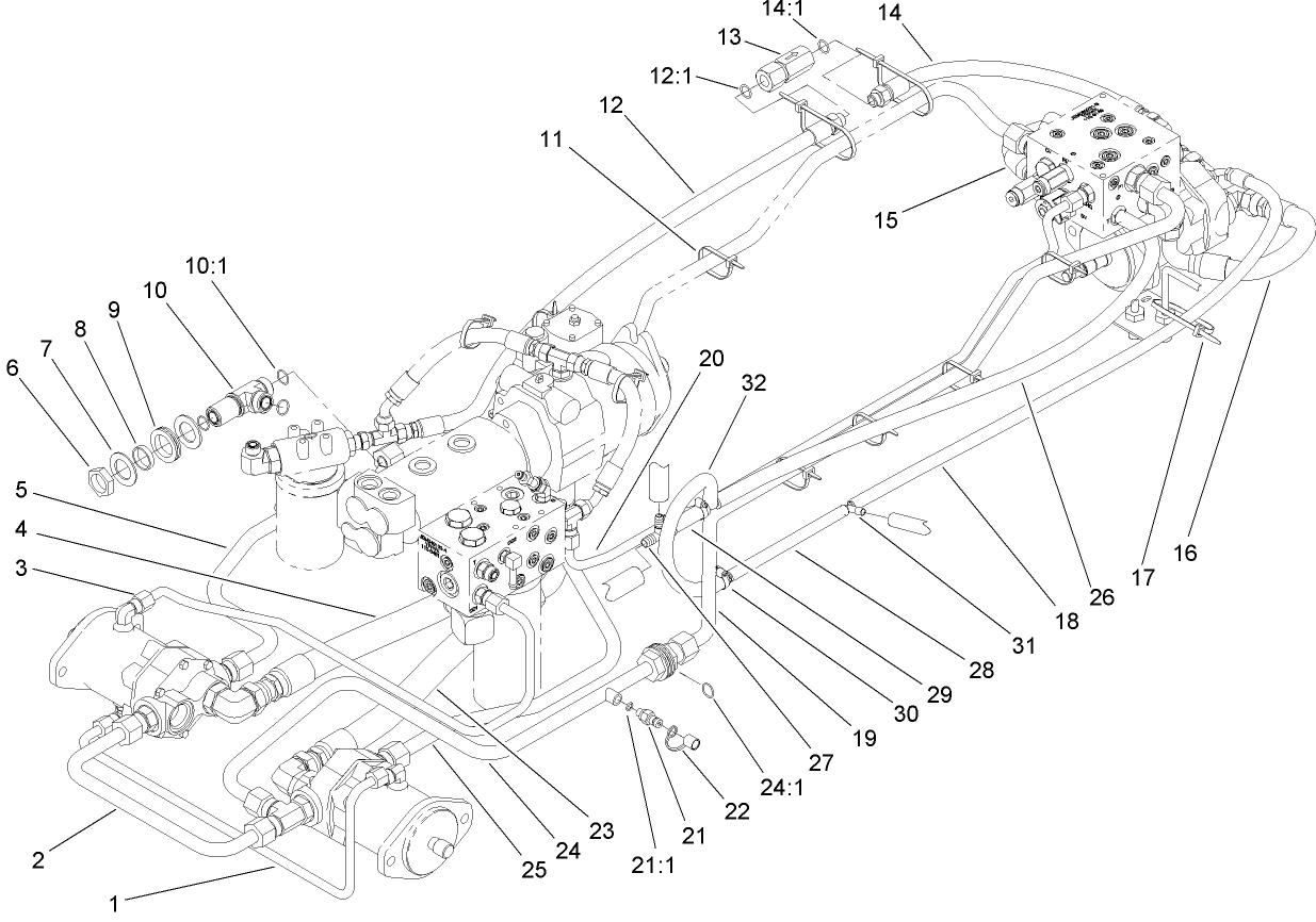 Traction Hydraulic Plumbing Assembly