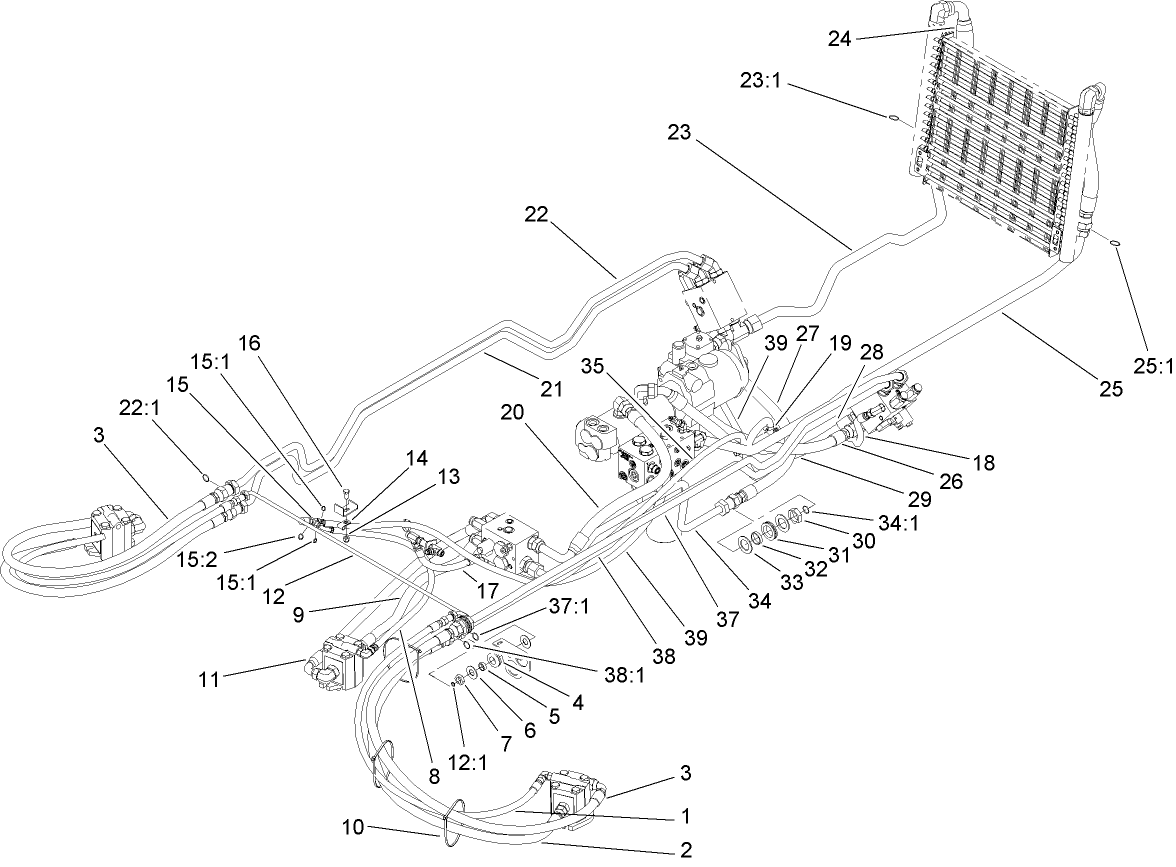 Power-Take-Off  Hydraulic Plumbing Assembly