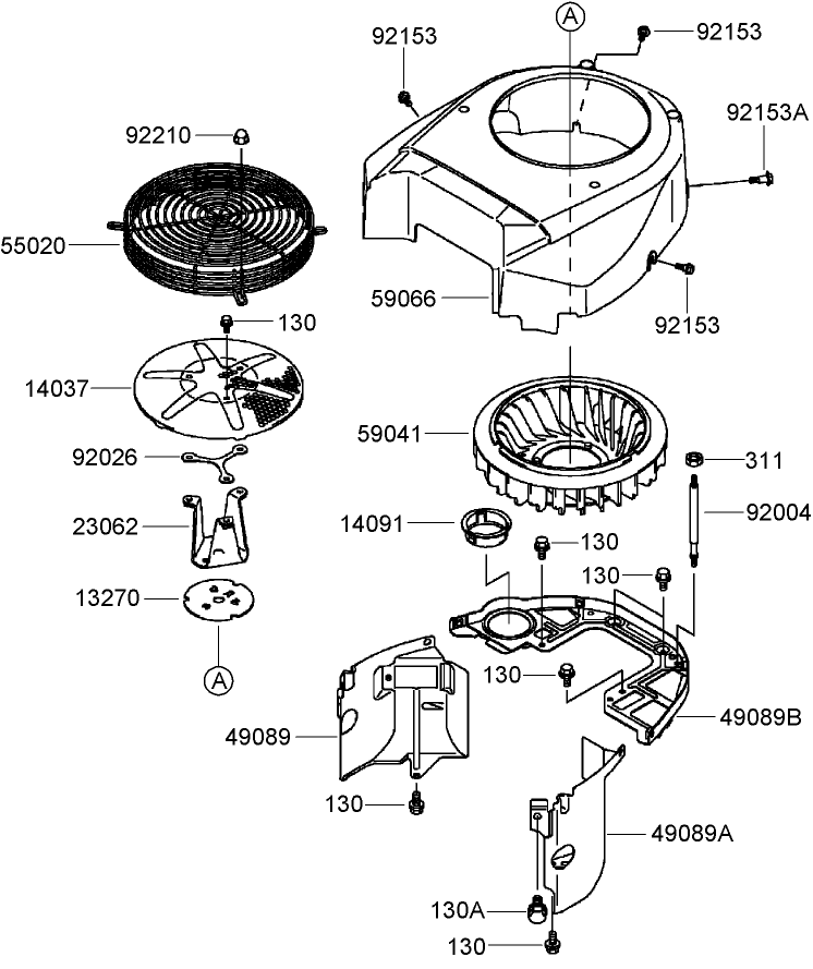 Cooling Equipment Assembly  Kawasaki FH641V-DS19-R