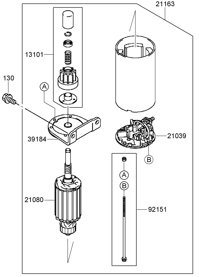 Starter Assembly  Kawasaki FH641V-DS19-R
