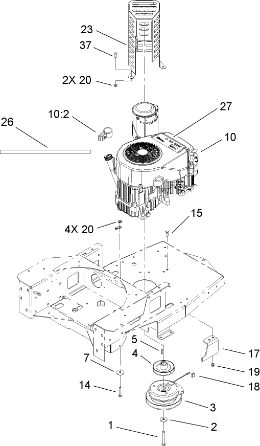 Engine and Clutch Assembly