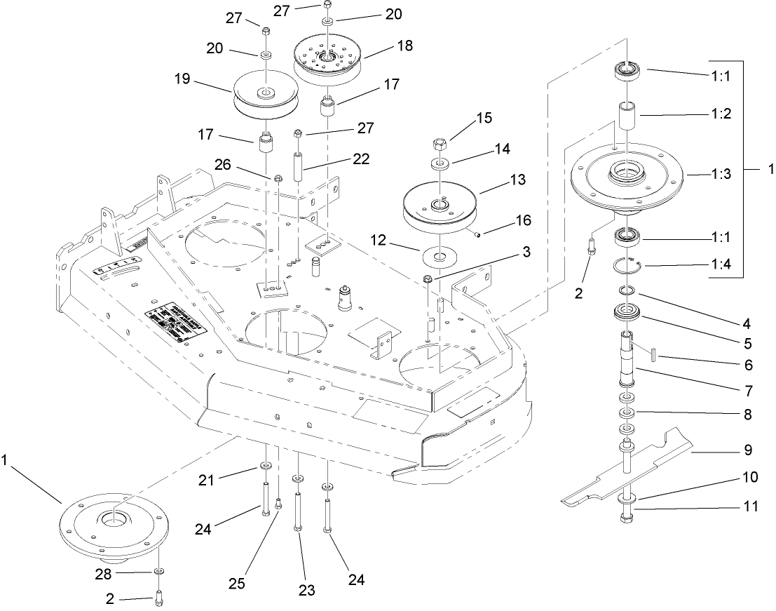 Sheave, Spindle and Blade Assembly