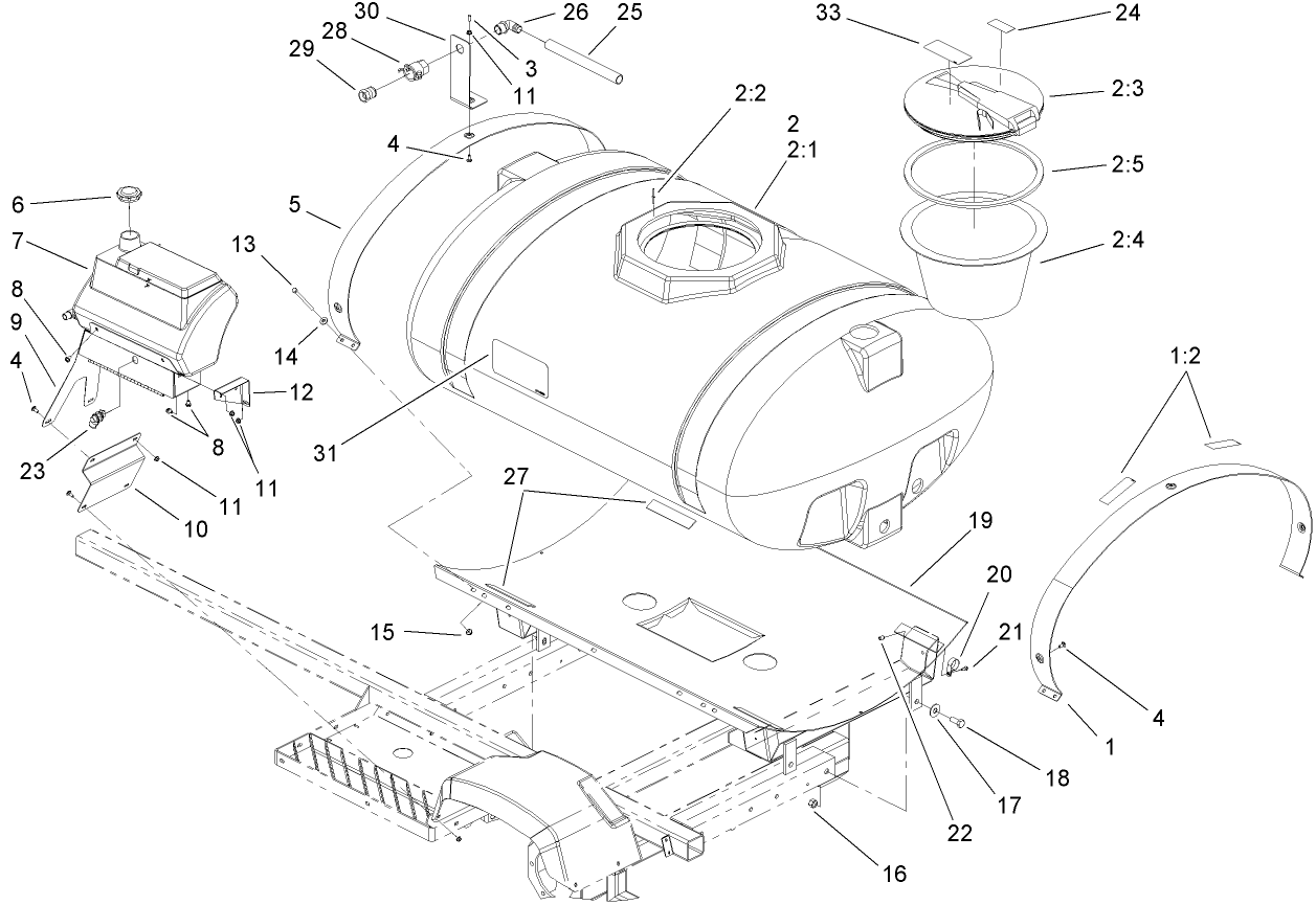 Fresh Water and Spray Tank Assembly