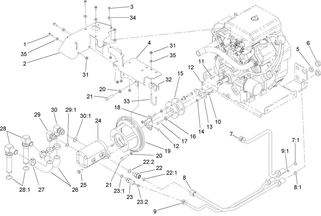 Hydraulic Pump and Filter Assembly