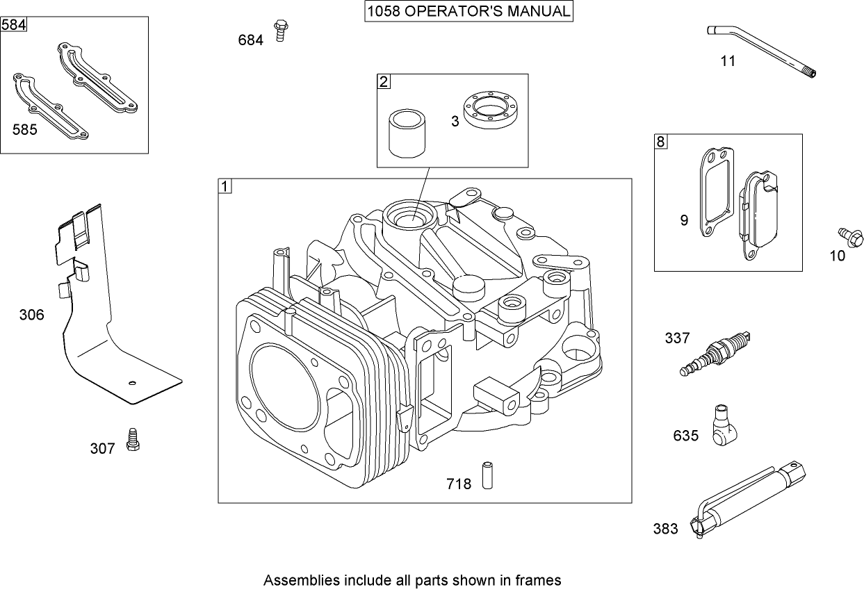 Cylinder Assembly  Briggs and Stratton 122602-0207-B1