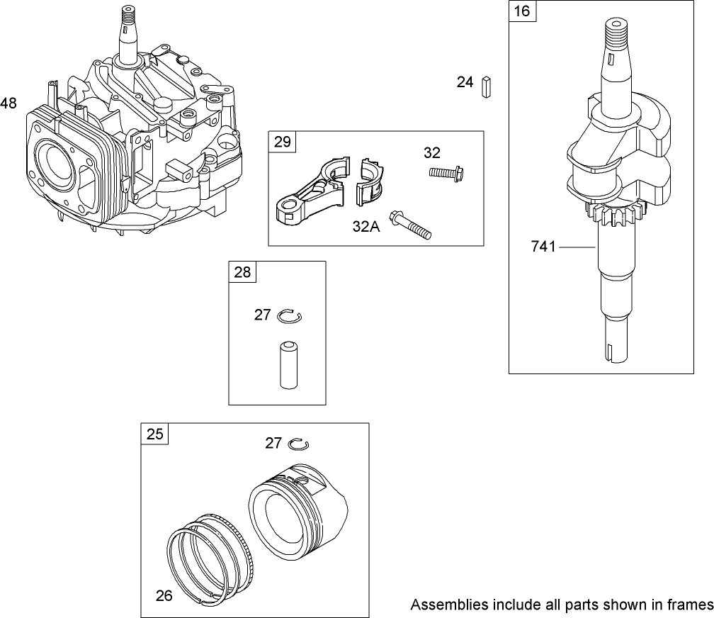 Crankshaft Assembly  Briggs and Stratton 122602-0207-B1