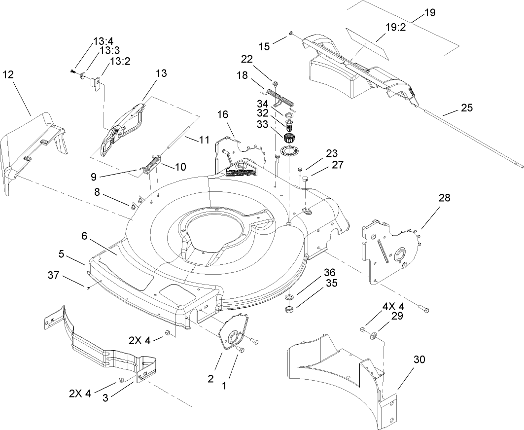 Deck, Side Chute and Rear Door Assembly