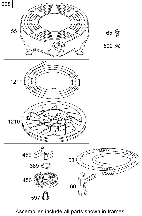 Starter Assembly  Briggs and Stratton 122602-0207-B1