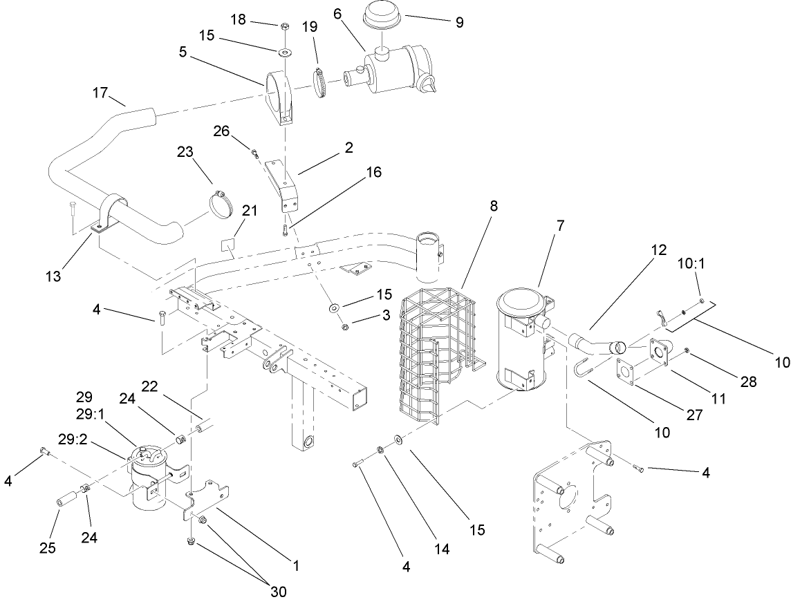 Air Cleaner and Exhaust Assembly
