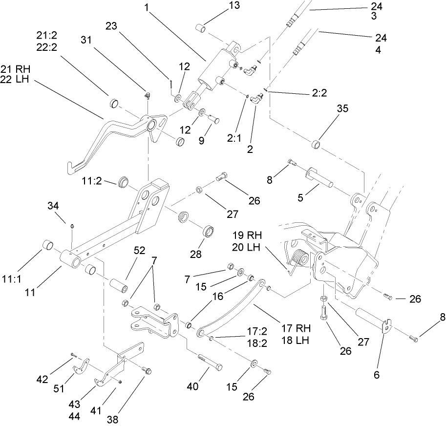 Left Hand and Right Hand Lift Arm Assembly