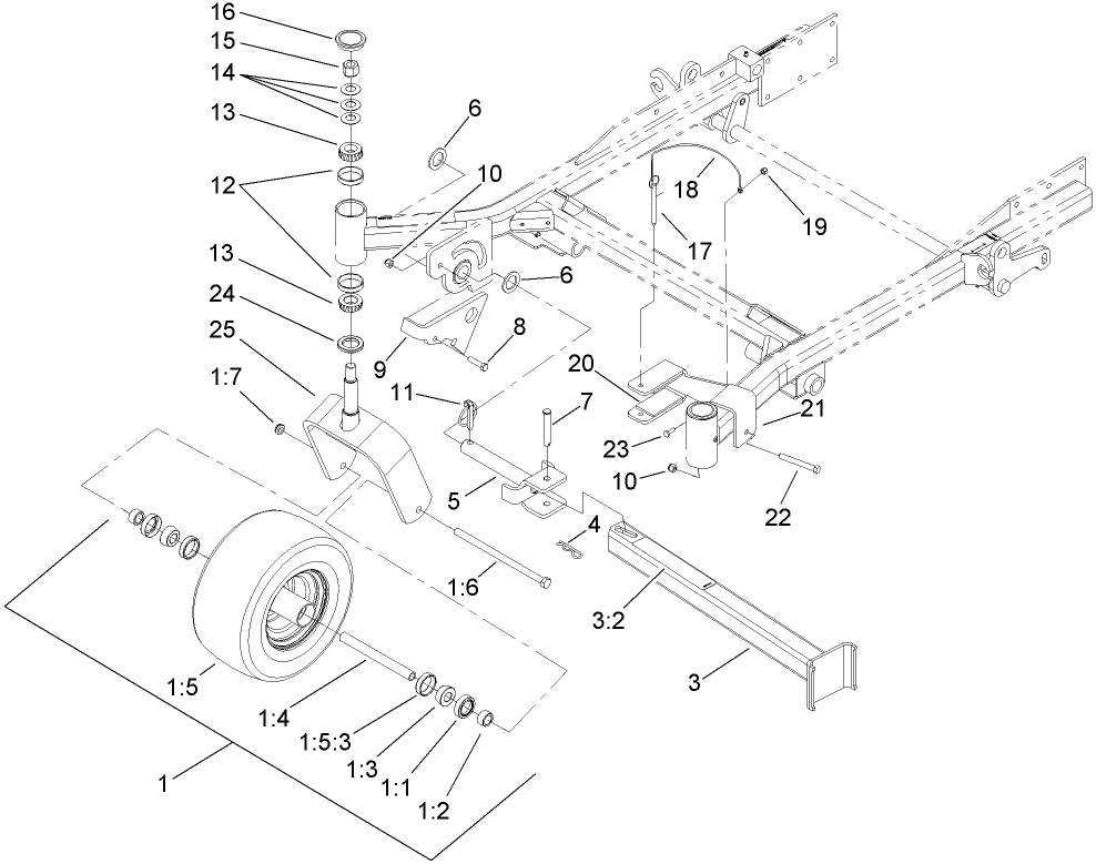 Caster and Z Stand Assembly
