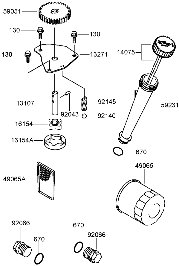 Lubrication Equipment Assembly Kawasaki FH541V-DS23