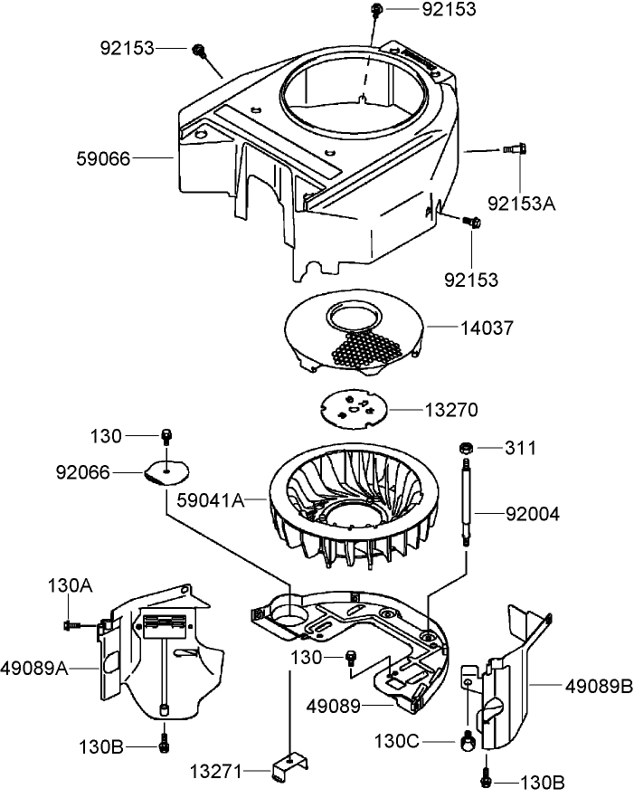 Cooling Equipment Assembly Kawasaki FH541V-DS23