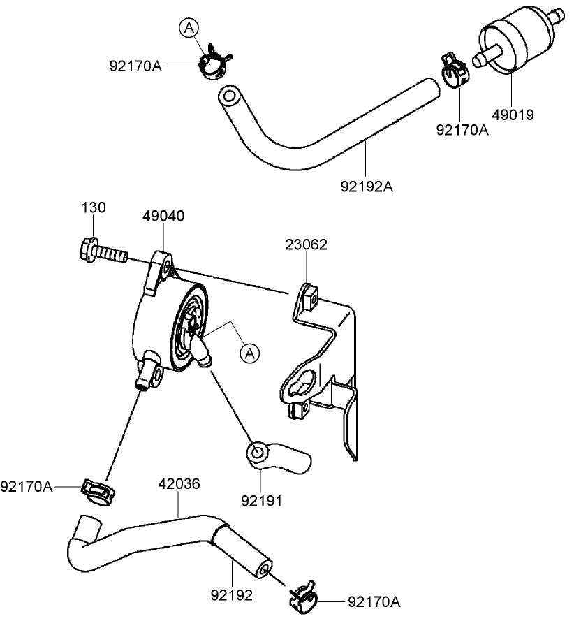 Fuel Tank and Valve Assembly Kawasaki FH541V-DS23