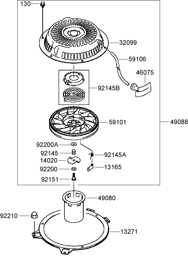 Starter Assembly Kawasaki FH541V-DS23