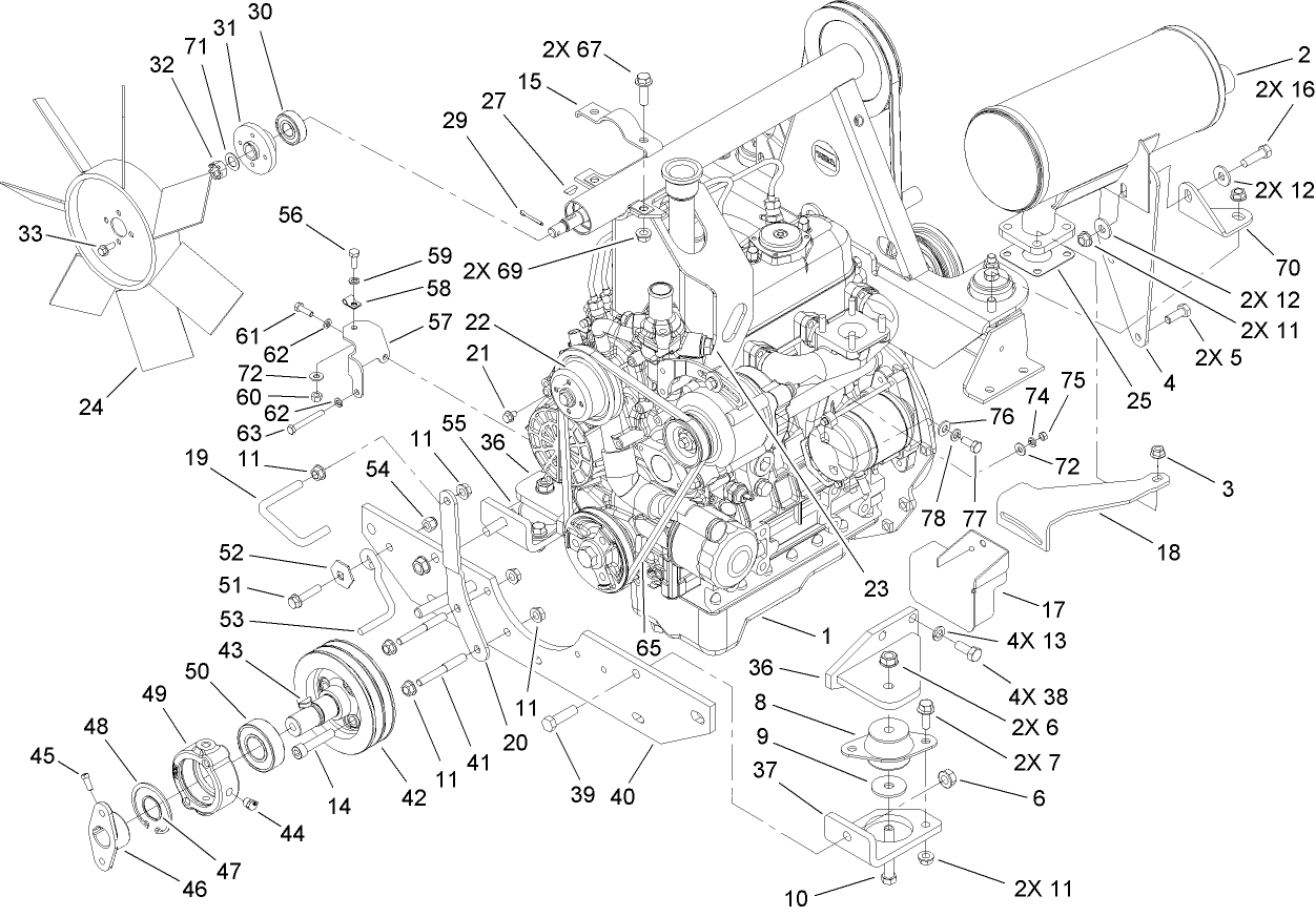 Engine Mounting and Component Assembly