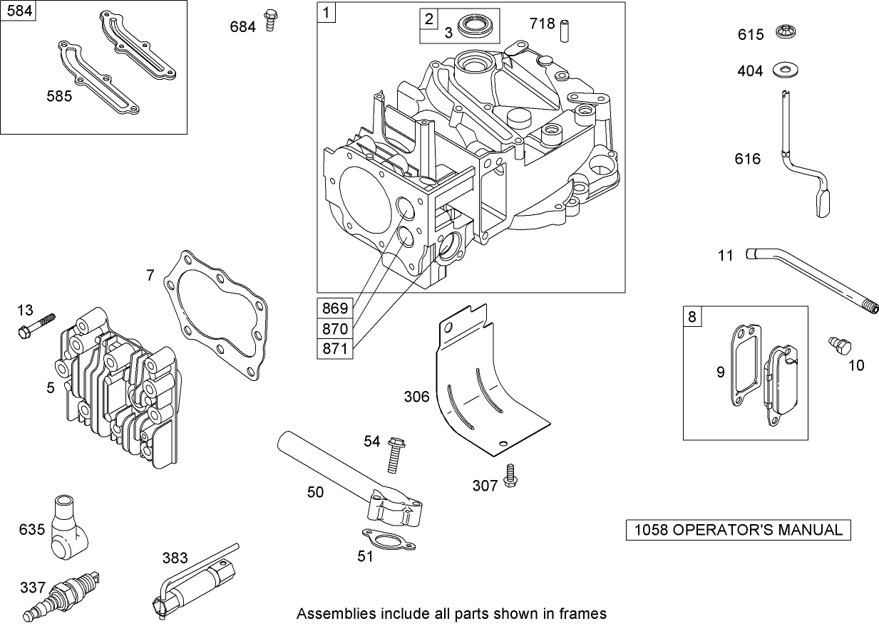 Cylinder Assembly Briggs and Stratton 12H802-2032-B1