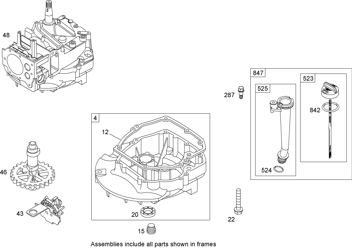 Crankcase Assembly Briggs and Stratton 12H802-2032-B1