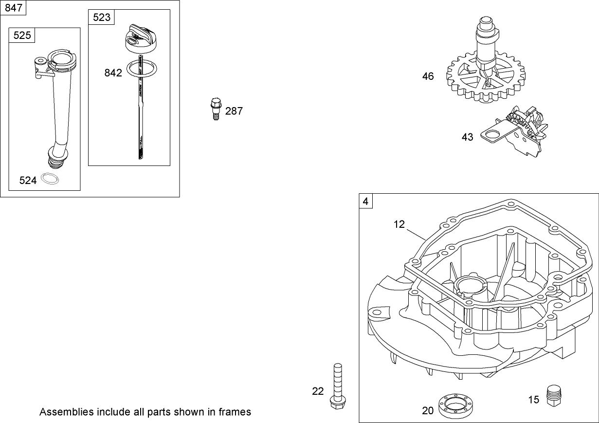 Crankcase Assembly Briggs and Stratton 122607-0208-B1