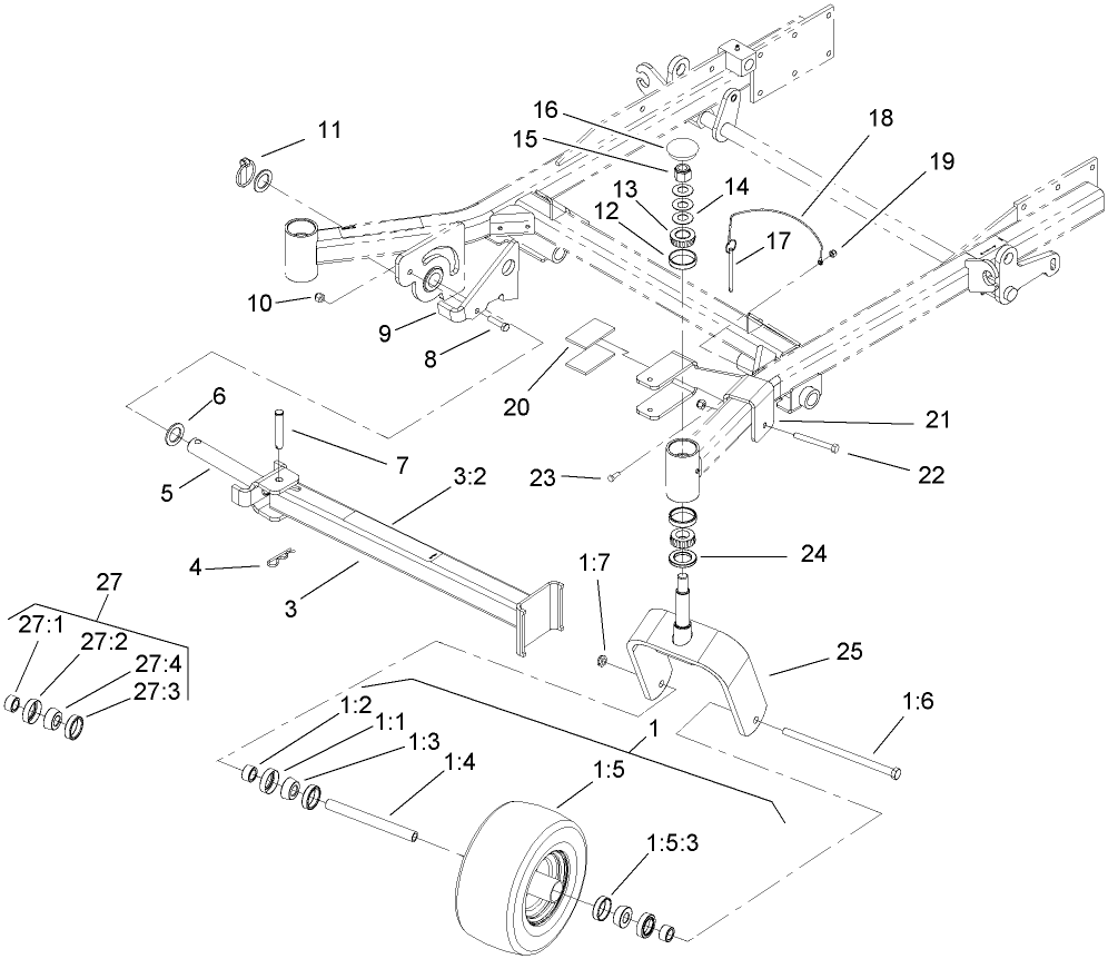 Caster Wheel and Z Stand Assembly