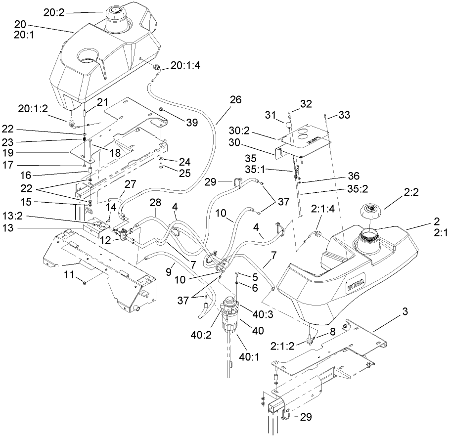 Tank and Fuel Line Assembly